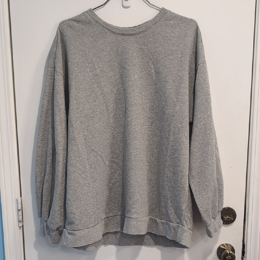 Pilcro Women's Gray Oversized Crewneck Sweatshirt Size XL Cozy